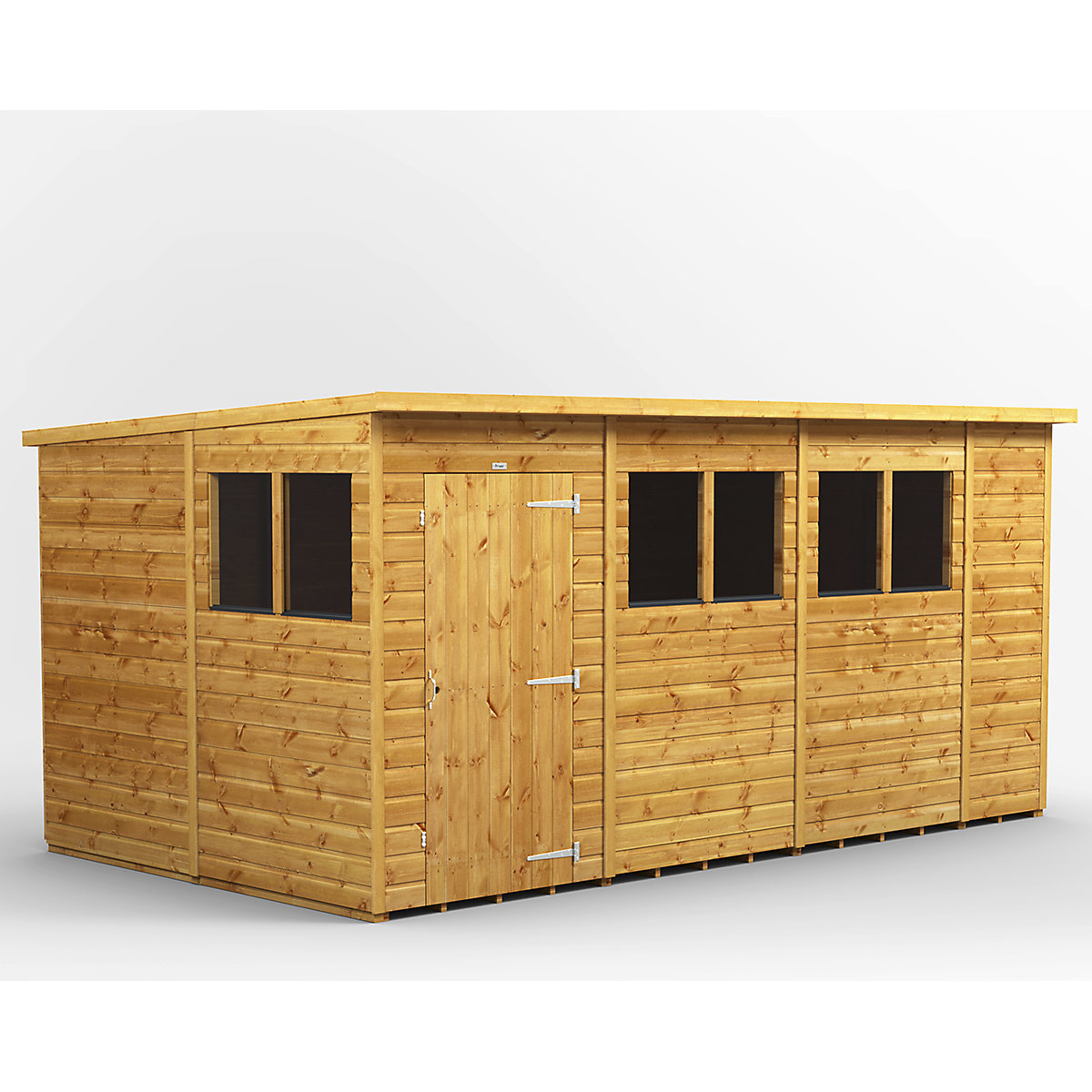 Power 8ft Wide Pent Garden Storage Shed | Optional Windows