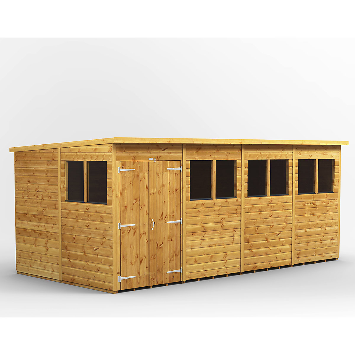 Power 8ft Wide Pent Garden Storage Shed | Optional Windows