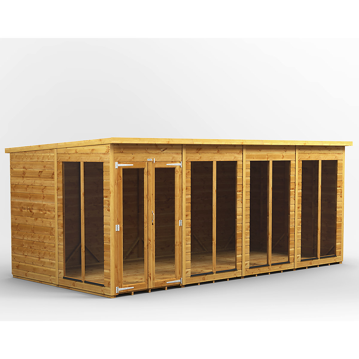 Power 8ft Wide Pent Garden Storage Shed | Optional Windows