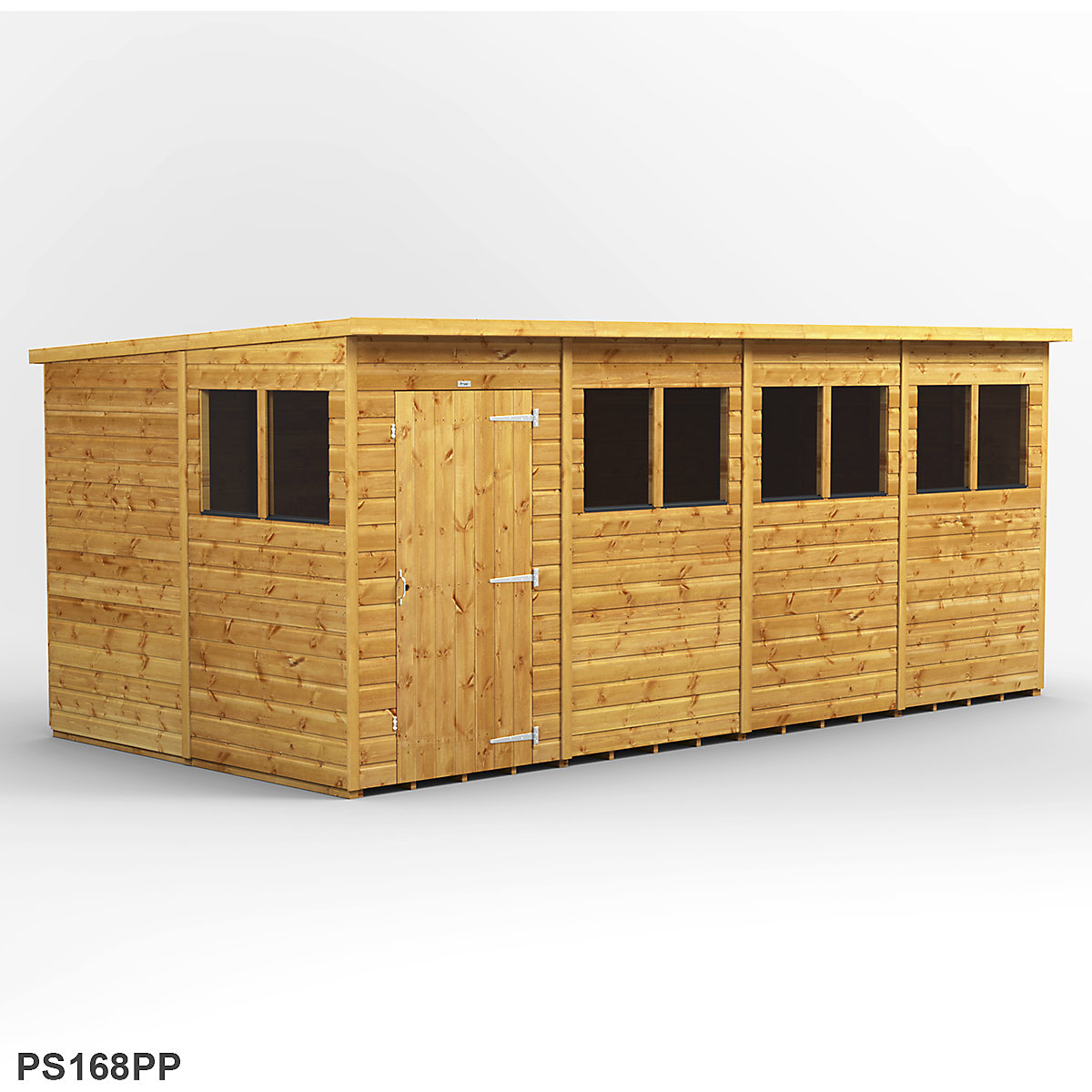 Power 8ft Wide Pent Garden Storage Shed | Optional Windows (Product illustration 10)-9