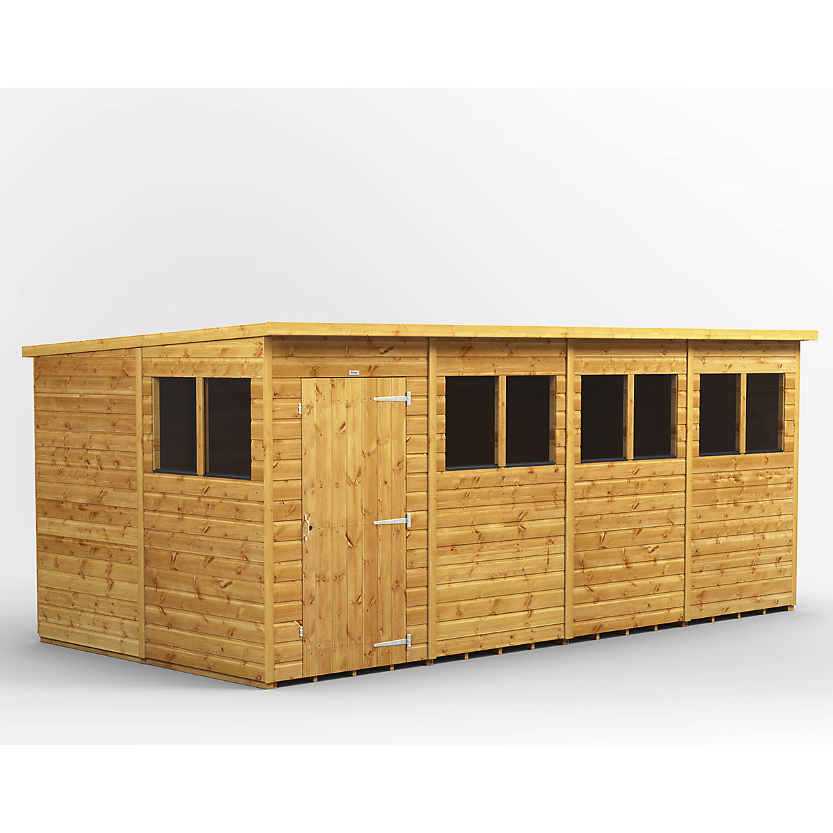 Power 8ft Wide Pent Garden Storage Shed | Optional Windows