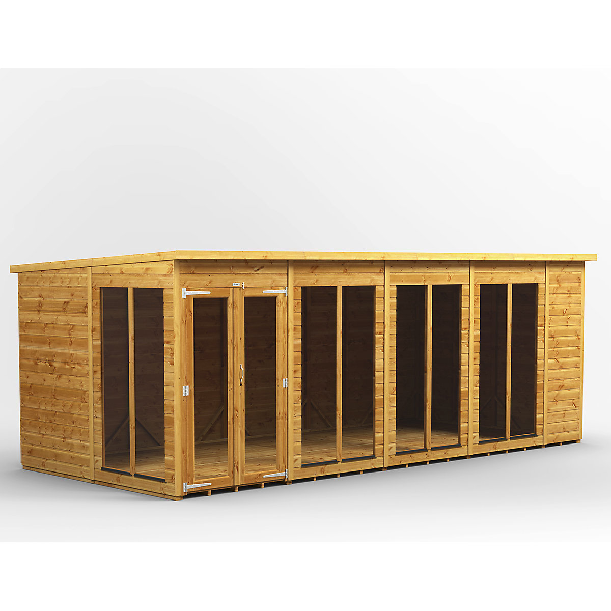 Power 8ft Wide Pent Garden Storage Shed | Optional Windows