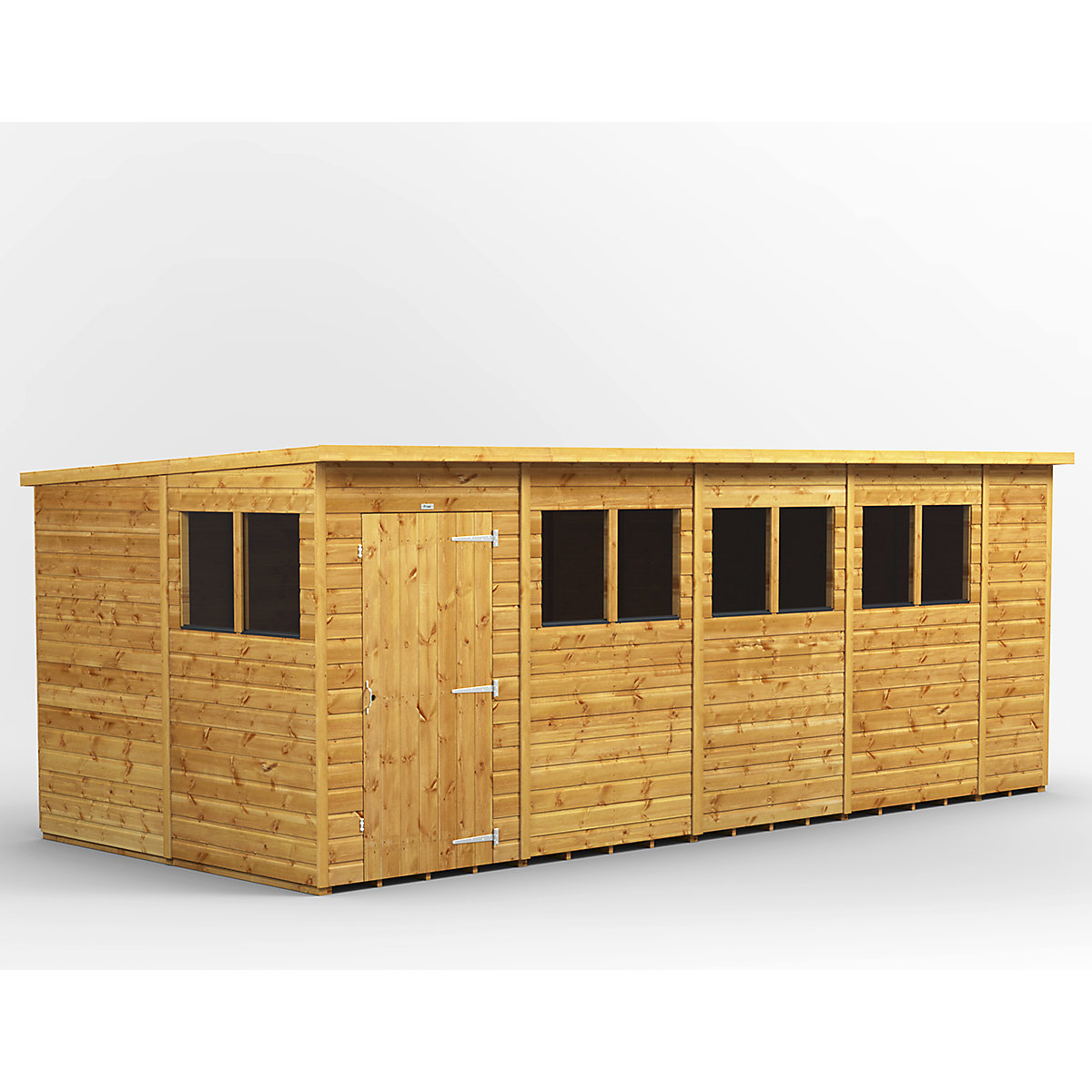 Power 8ft Wide Pent Garden Storage Shed | Optional Windows