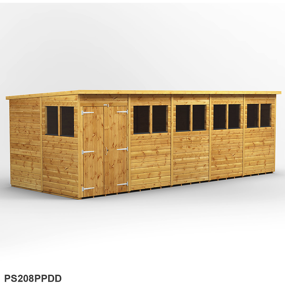 Power 8ft Wide Pent Garden Storage Shed | Optional Windows (Product illustration 20)-19