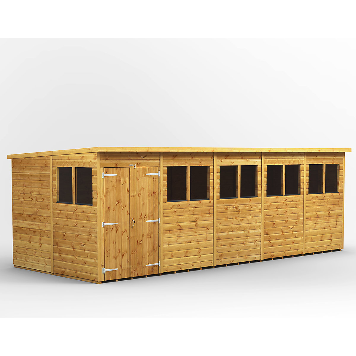 Power 8ft Wide Pent Garden Storage Shed | Optional Windows
