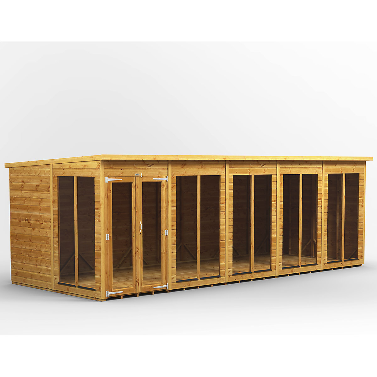 Power 8ft Wide Pent Garden Storage Shed | Optional Windows