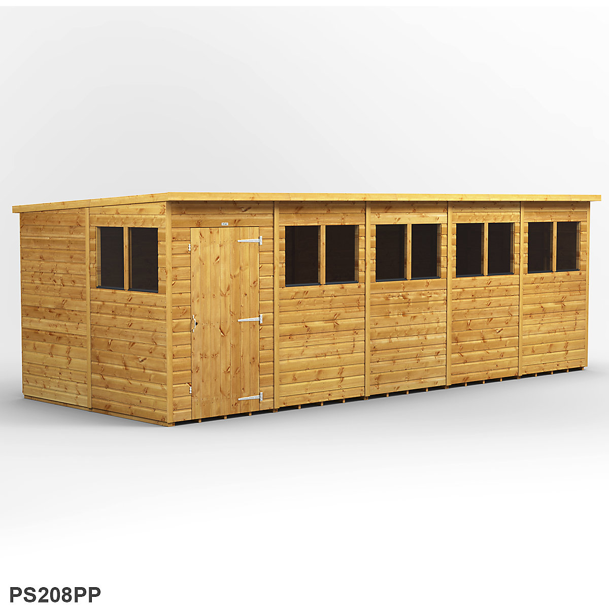 Power 8ft Wide Pent Garden Storage Shed | Optional Windows (Product illustration 12)-11