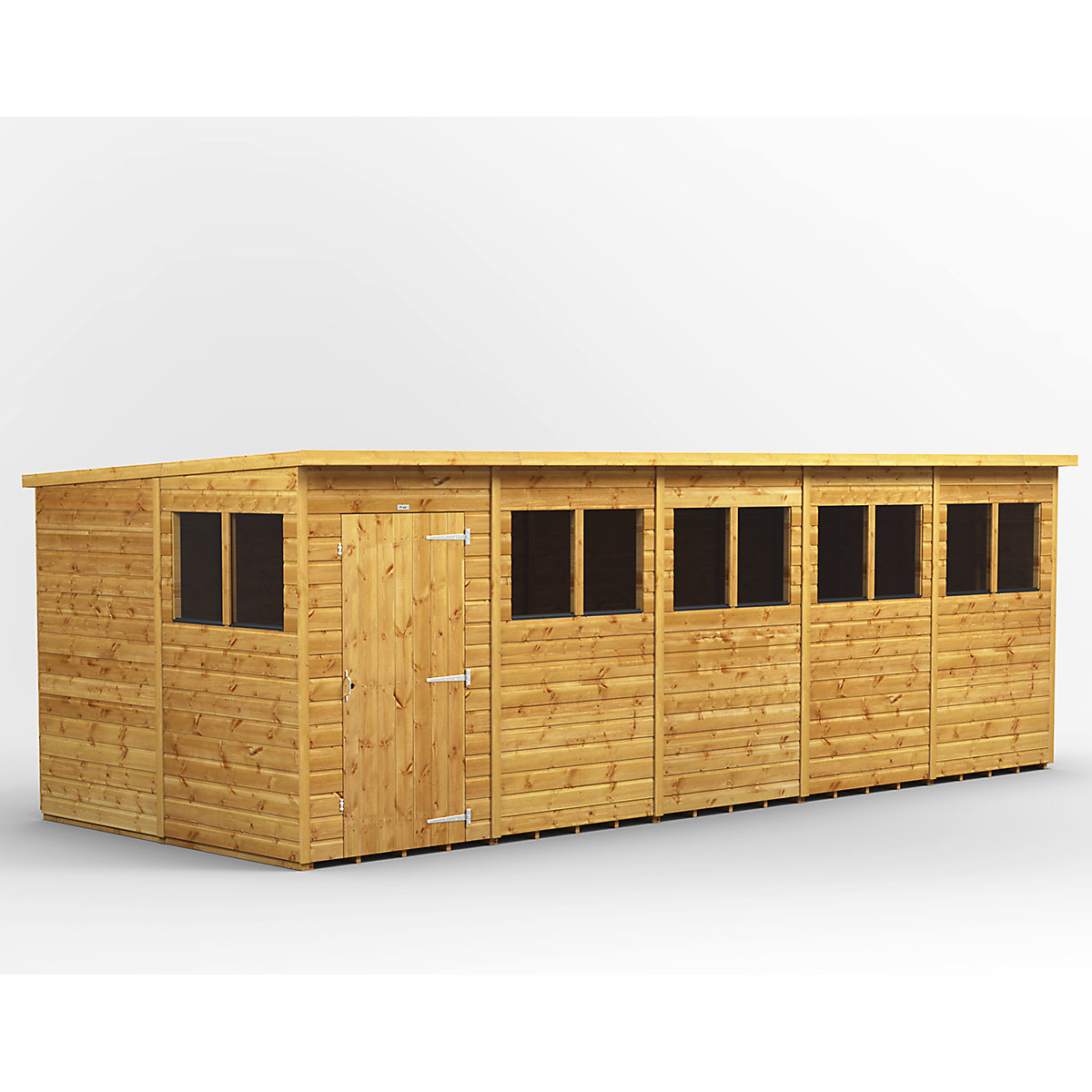 Power 8ft Wide Pent Garden Storage Shed | Optional Windows
