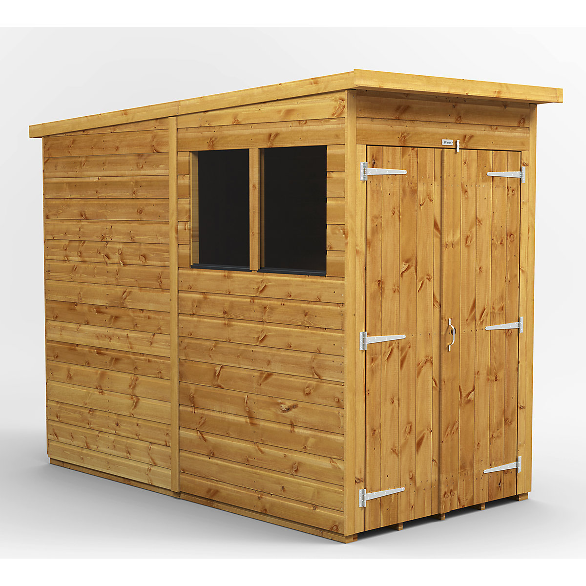 Power 8ft Wide Pent Garden Storage Shed | Optional Windows