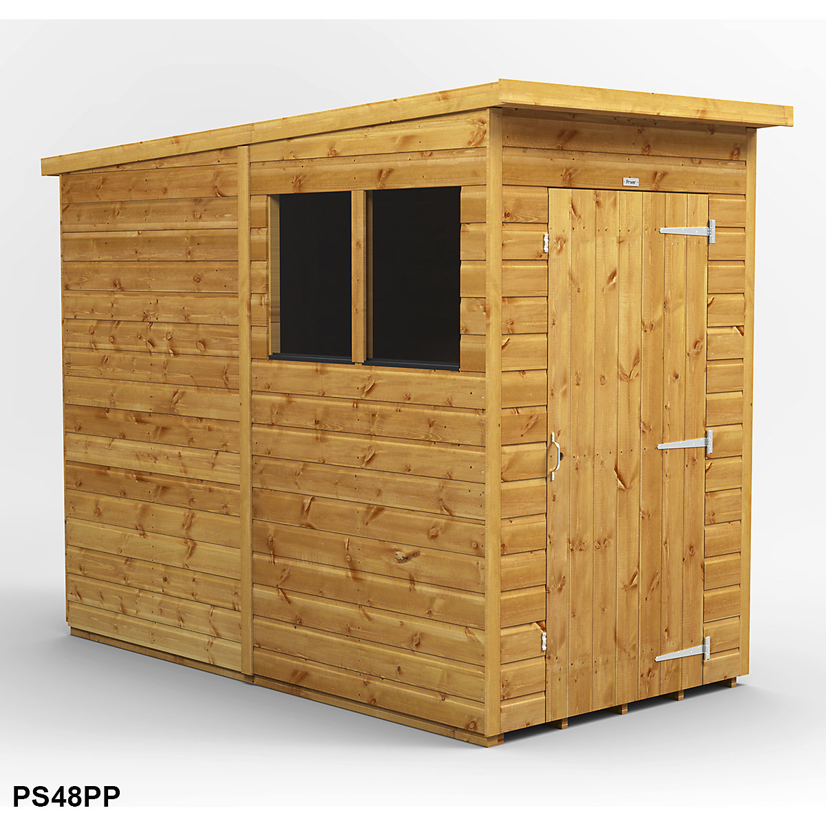 Power 8ft Wide Pent Garden Storage Shed | Optional Windows (Product illustration 4)-3