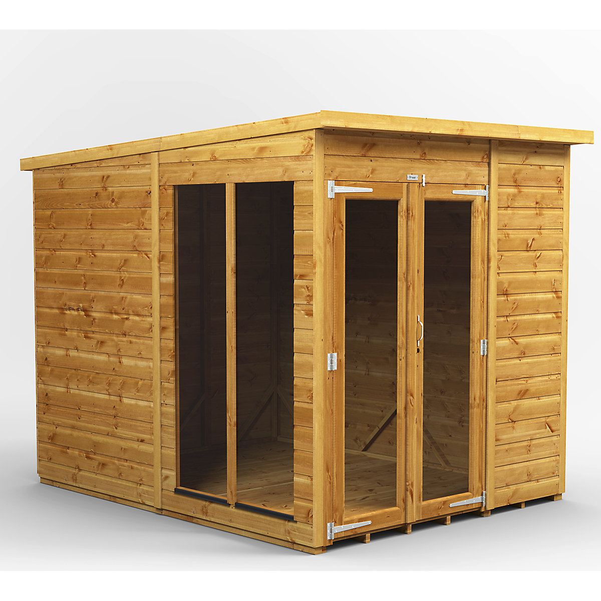 Power 8ft Wide Pent Garden Storage Shed | Optional Windows
