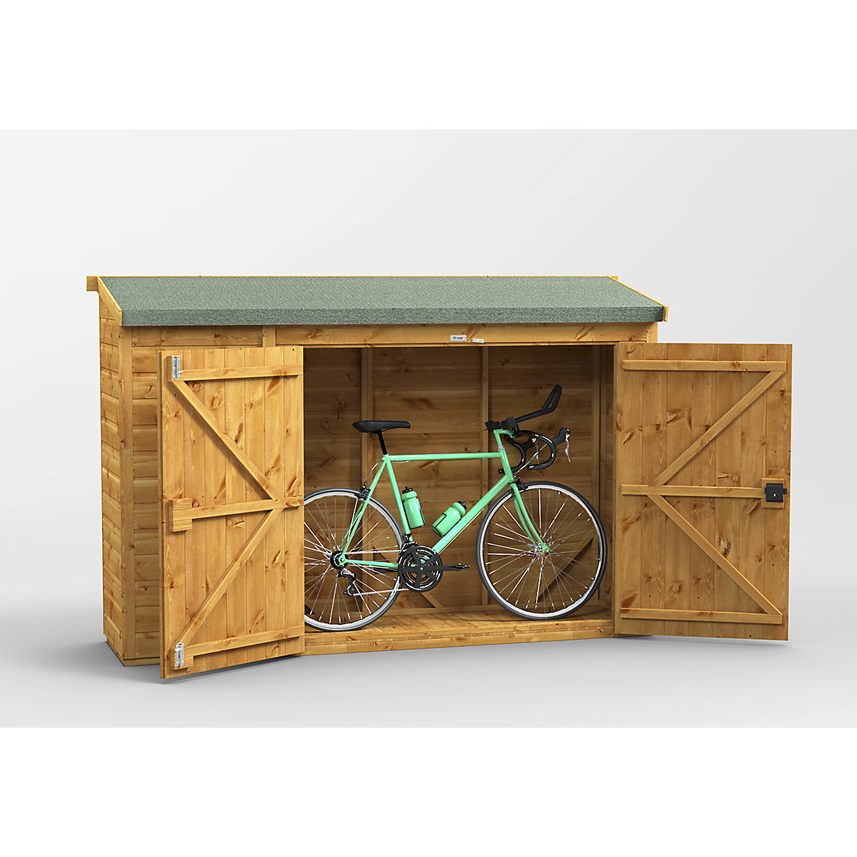 Power 8ft Wide Pent Garden Storage Shed | Optional Windows