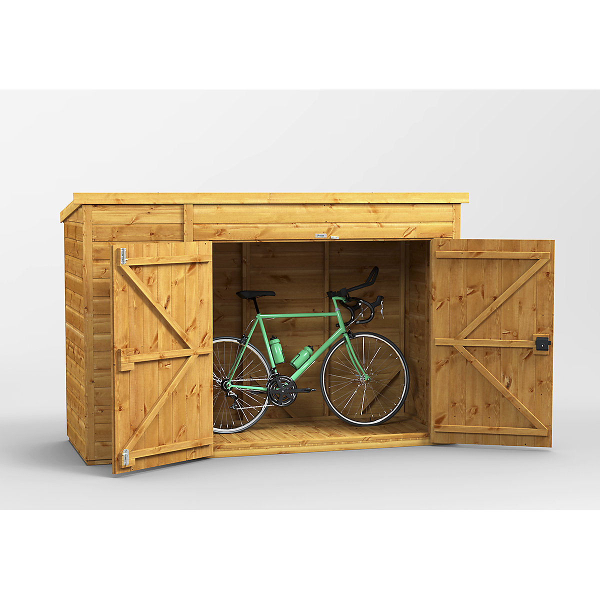 Power 8ft Wide Pent Garden Storage Shed | Optional Windows