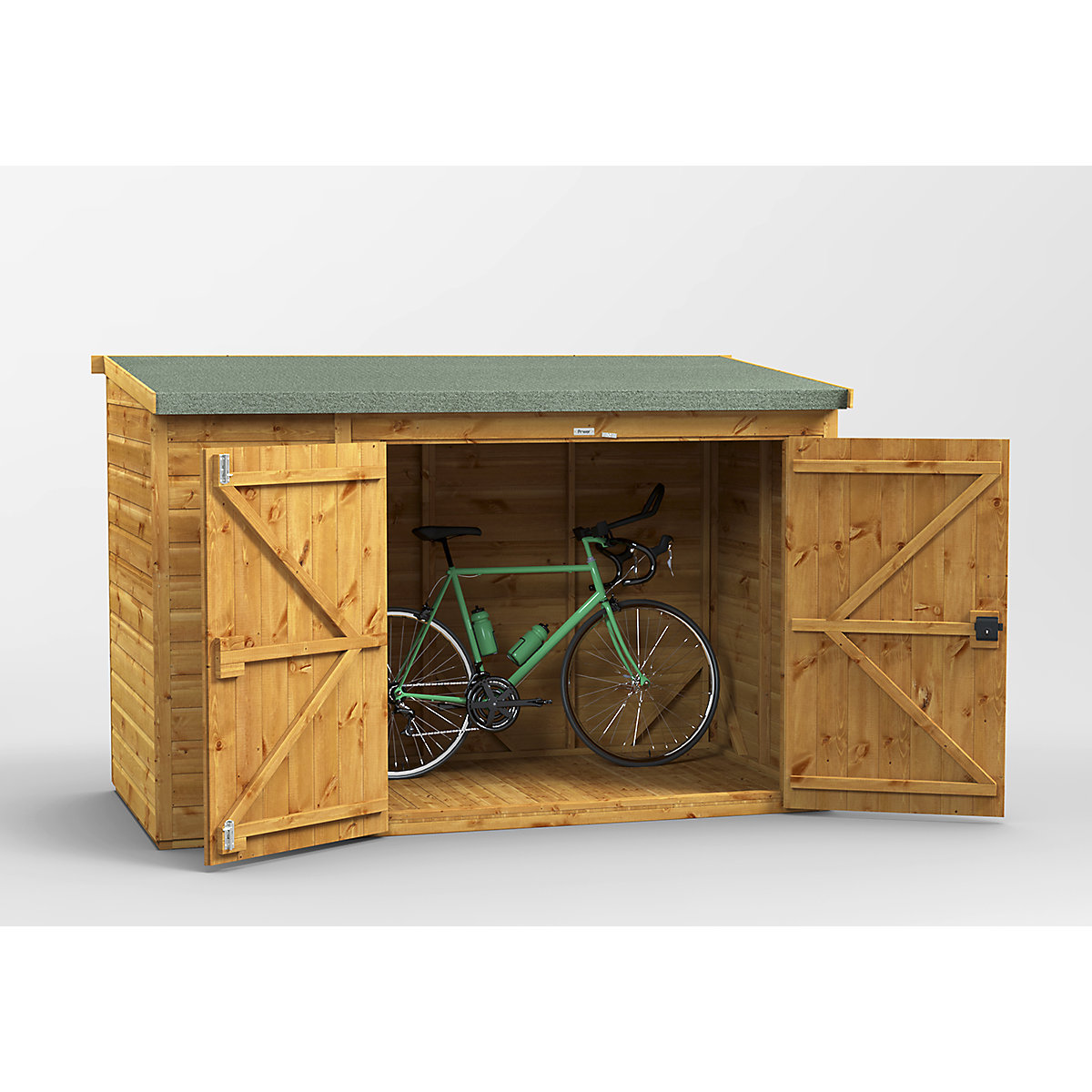 Power 8ft Wide Pent Garden Storage Shed | Optional Windows