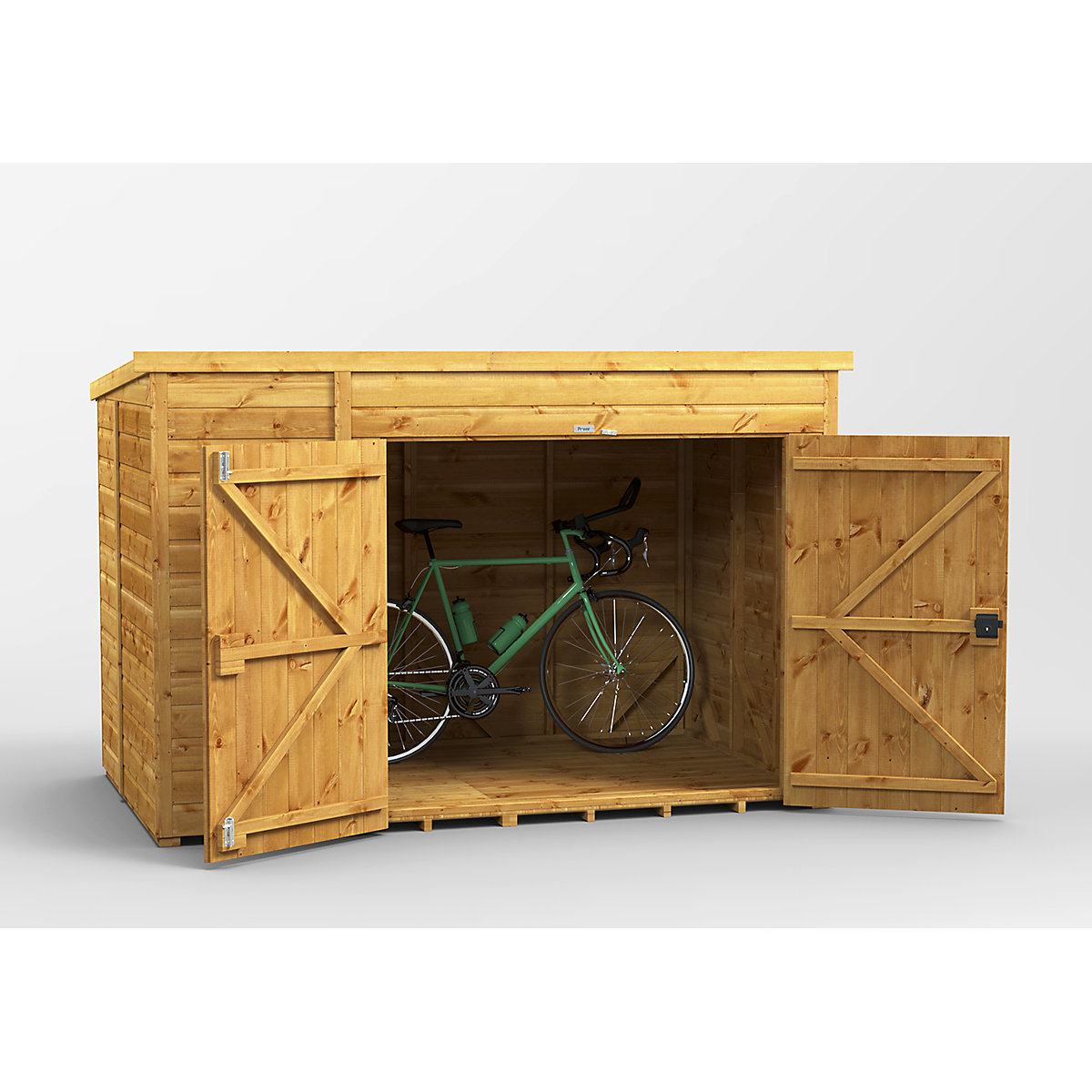 Power 8ft Wide Pent Garden Storage Shed | Optional Windows