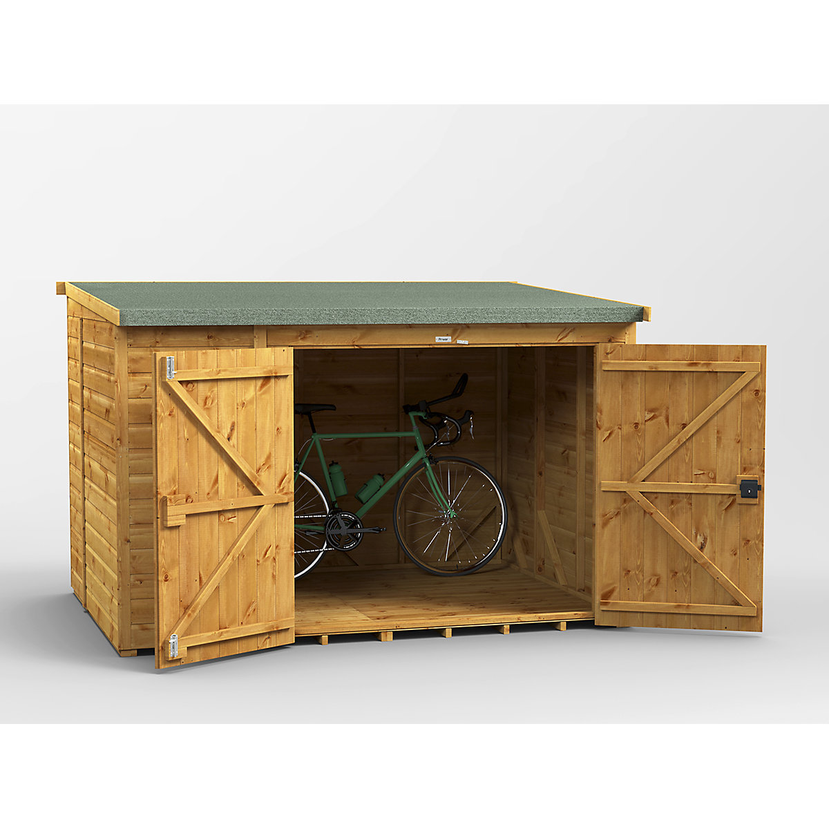 Power 8ft Wide Pent Garden Storage Shed | Optional Windows