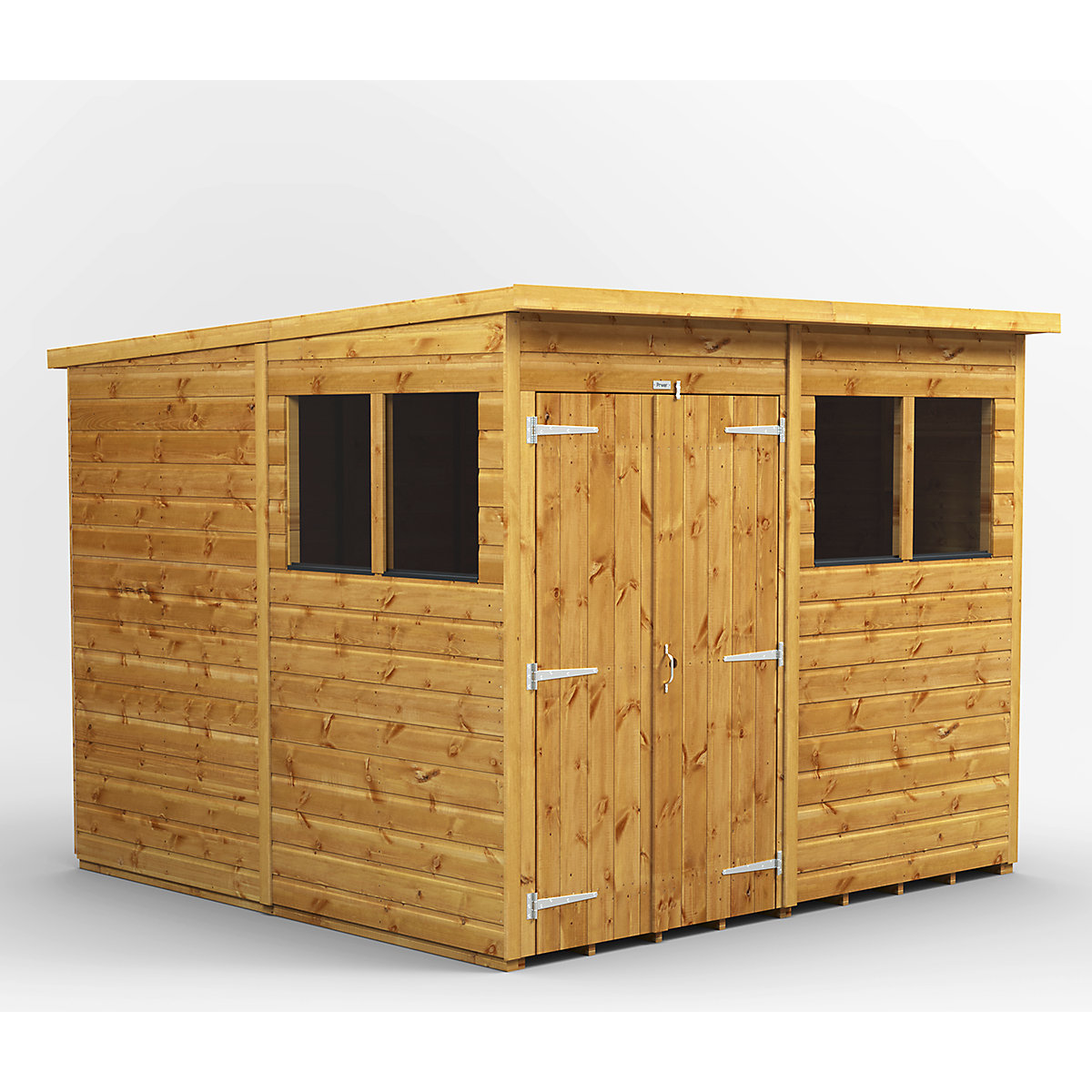 Power 8ft Wide Pent Garden Storage Shed | Optional Windows