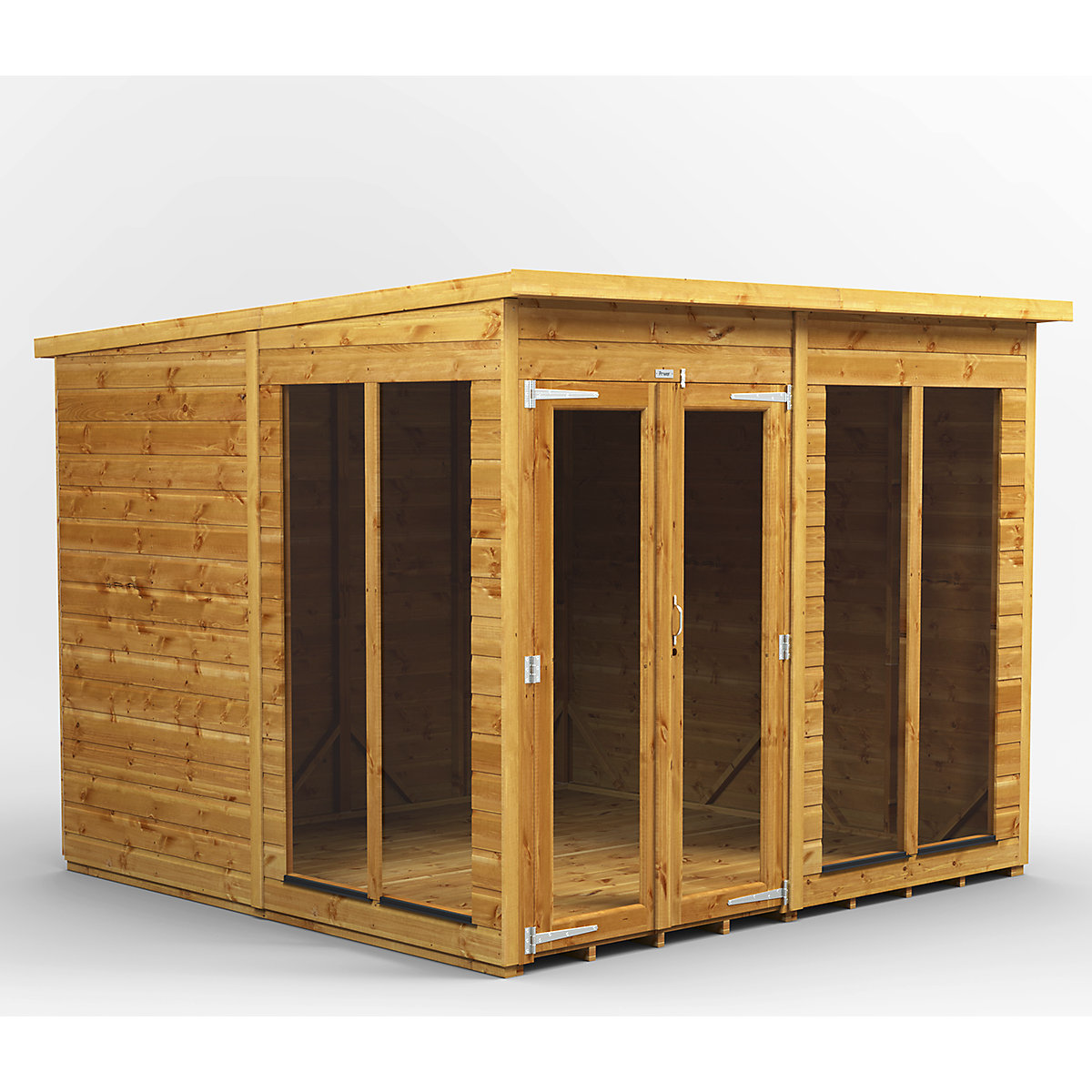 Power 8ft Wide Pent Garden Storage Shed | Optional Windows