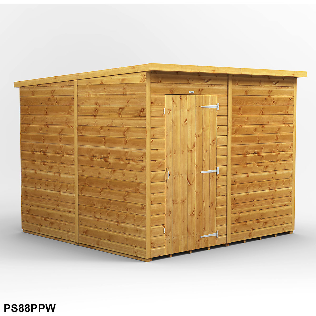 Power 8ft Wide Pent Garden Storage Shed | Optional Windows (Product illustration 5)-4