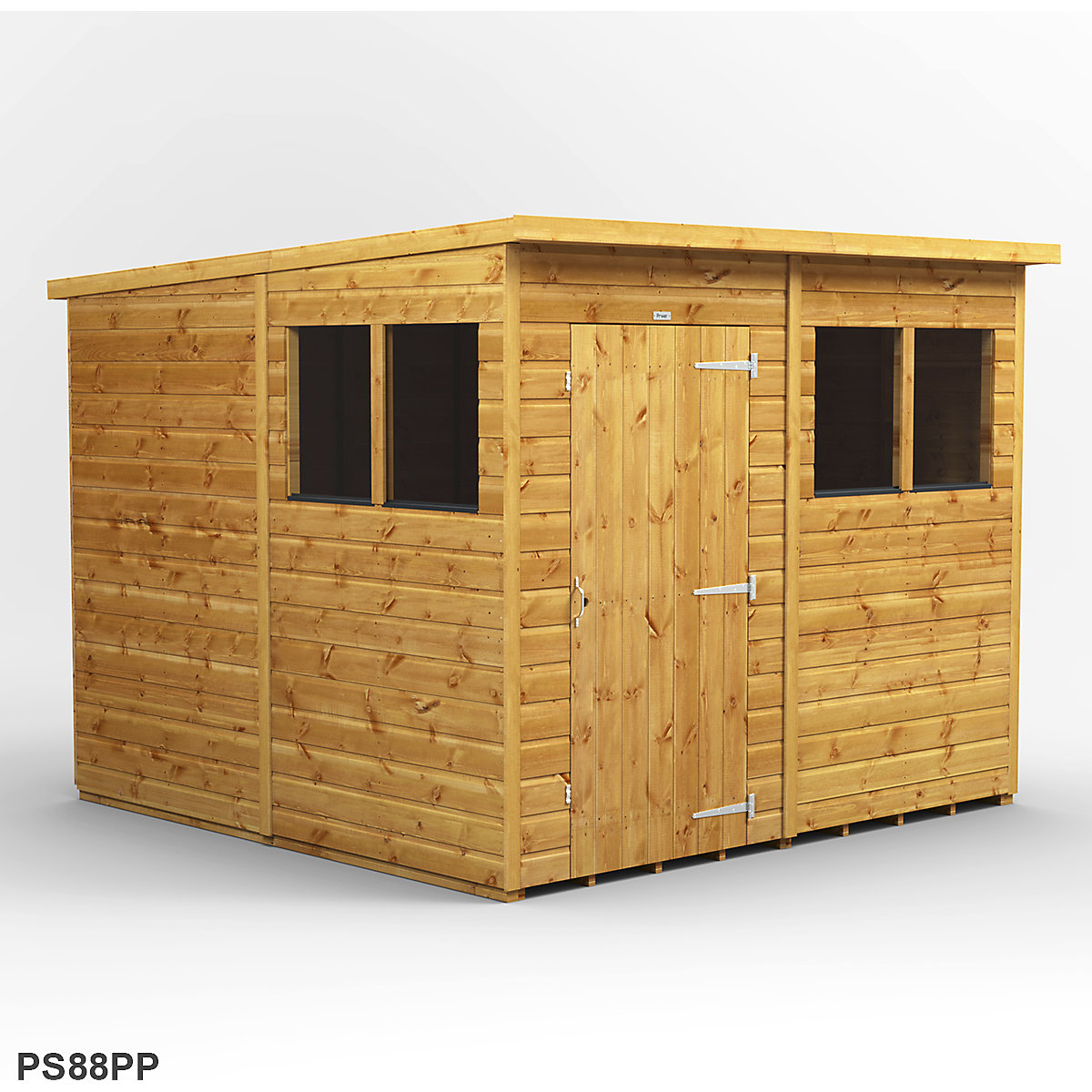 Power 8ft Wide Pent Garden Storage Shed | Optional Windows (Product illustration 6)-5