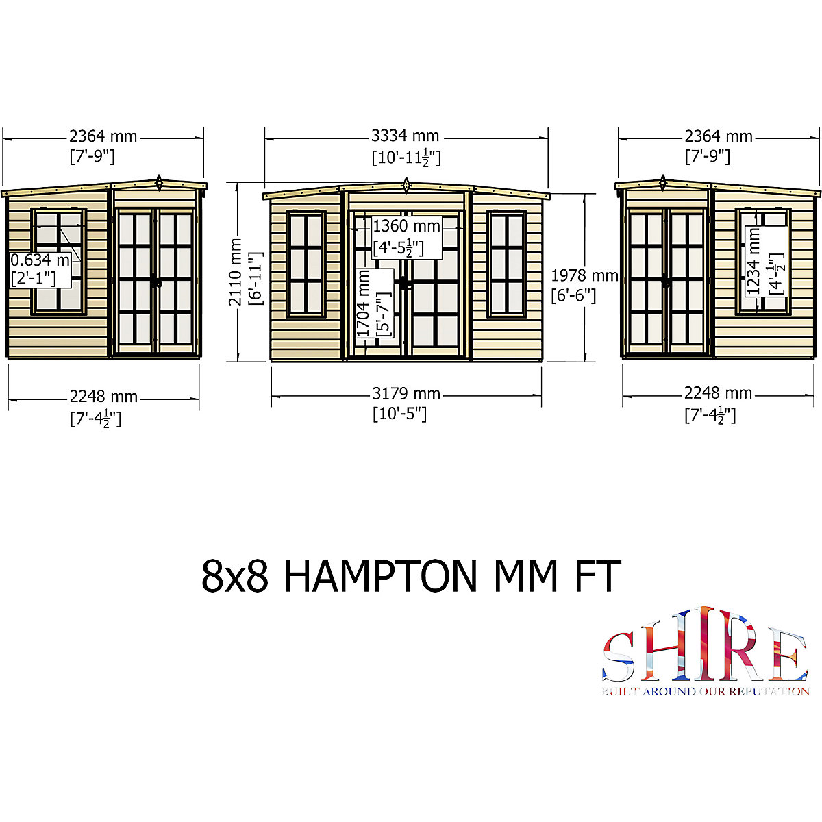 Shire Hampton Shiplap Summerhouses (Product illustration 8)-7