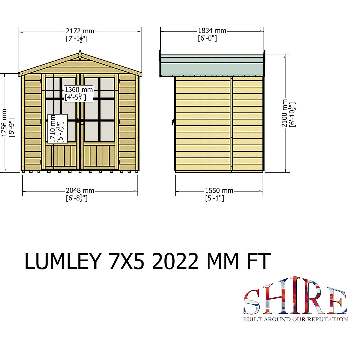 Shire Lumley Shiplap Summerhouse (Product illustration 5)-4
