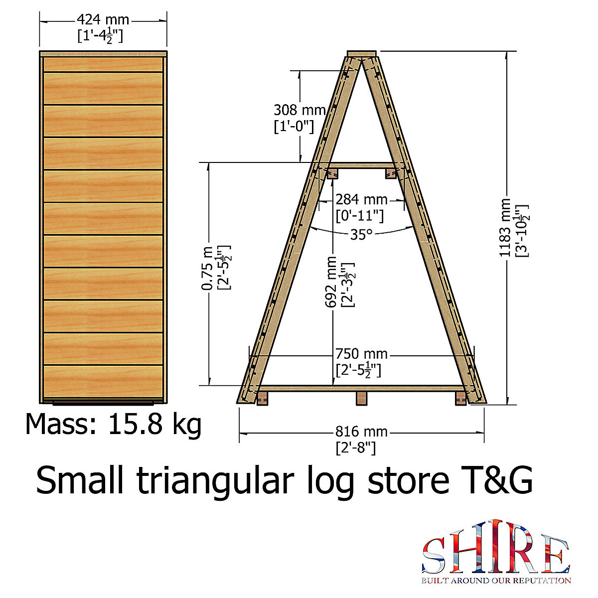 Shire Small Triangular Log Stores (Product illustration 12)-11