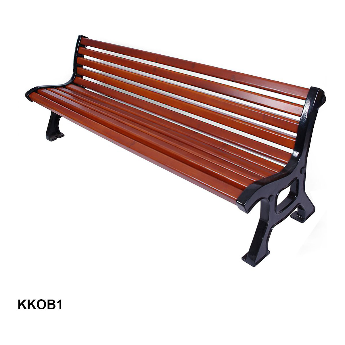 Outdoor Benches with Solid Wood Slats (Product illustration 3)-2