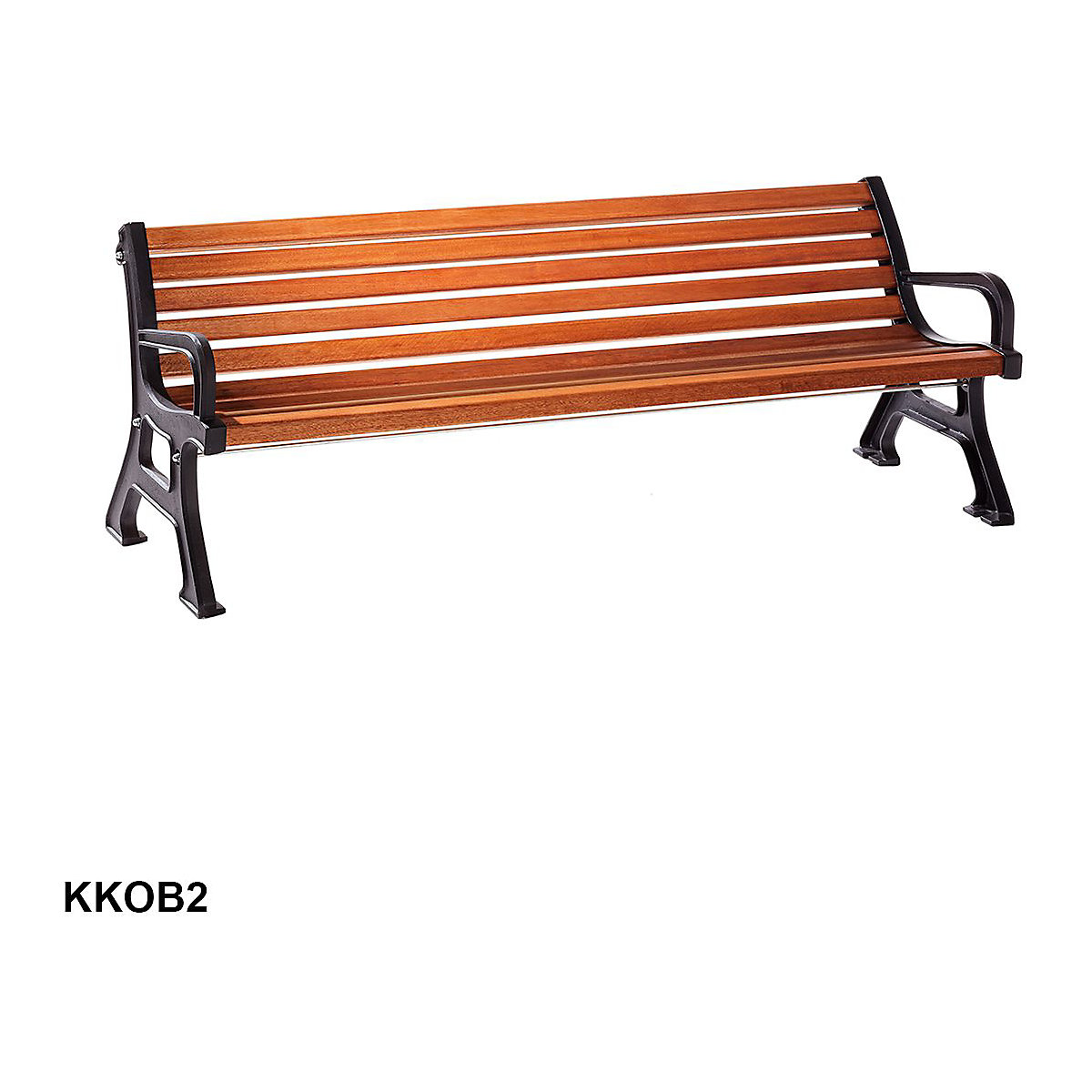 Outdoor Benches with Solid Wood Slats (Product illustration 4)-3