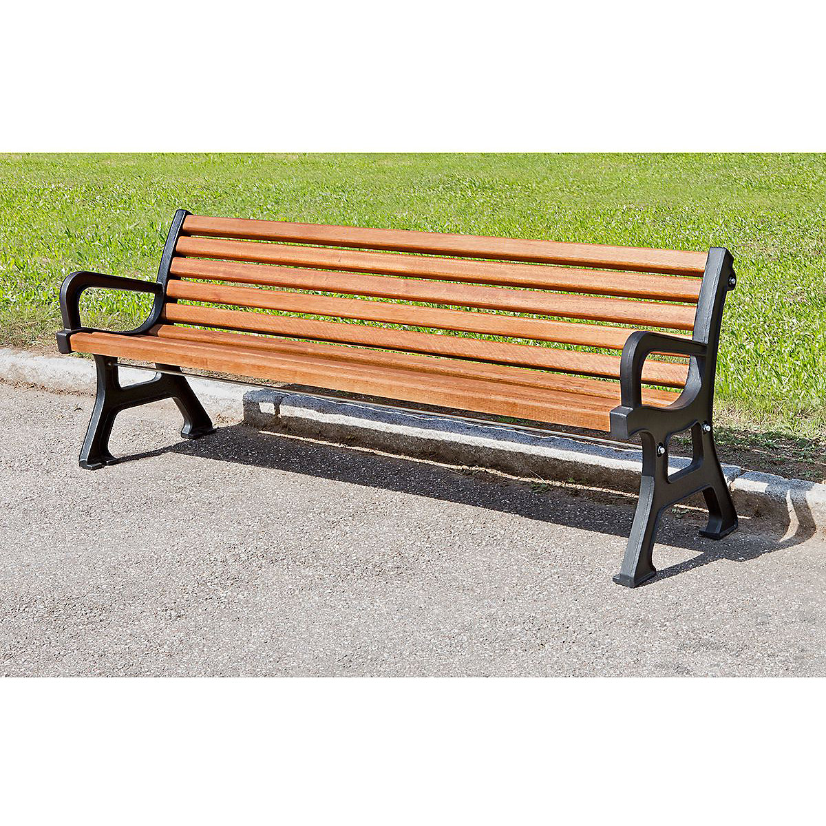 Outdoor Benches with Solid Wood Slats