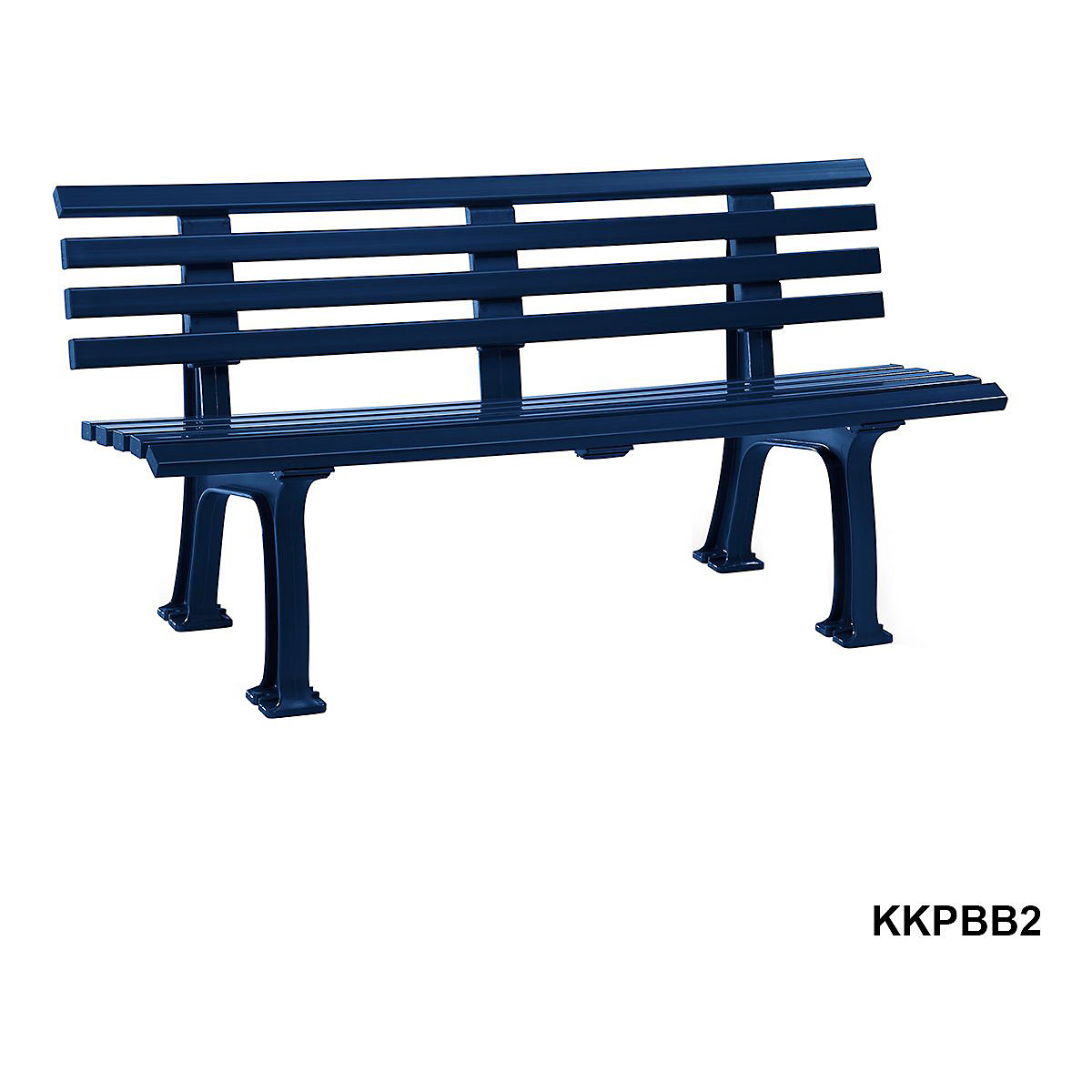 Plastic Park Bench Blue (Product illustration 4)-3