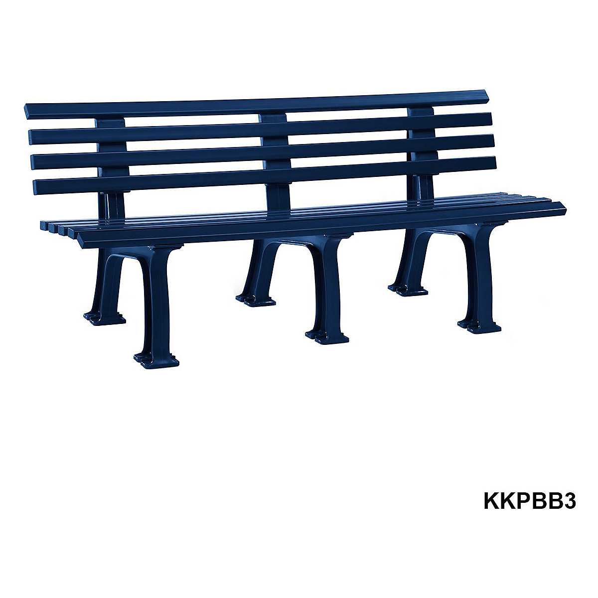 Plastic Park Bench Blue (Product illustration 5)-4