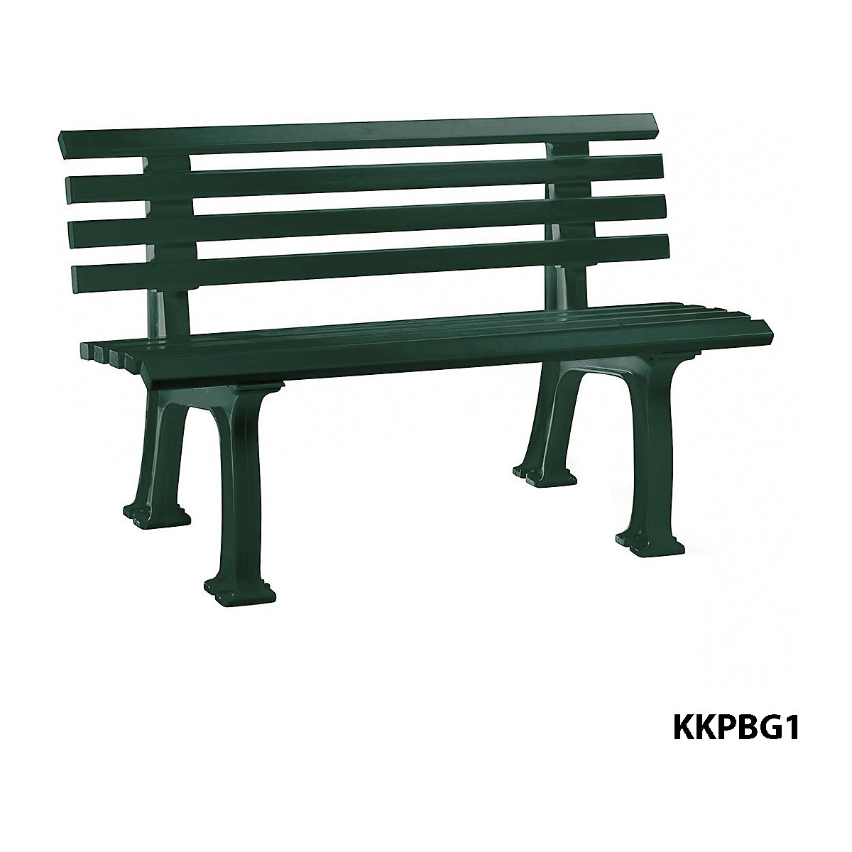 Plastic Park Bench Green (Product illustration 3)-2