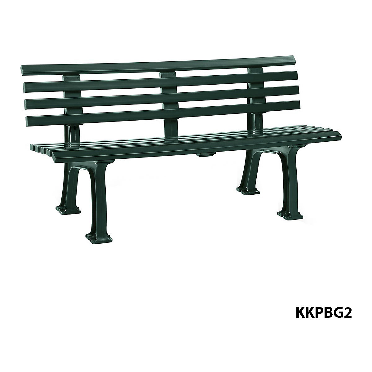 Plastic Park Bench Green (Product illustration 4)-3