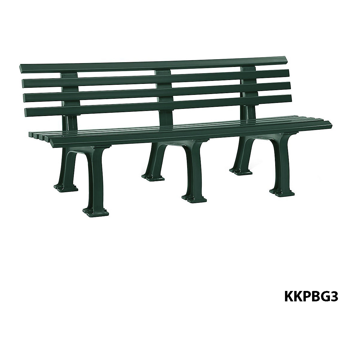 Plastic Park Bench Green (Product illustration 5)-4