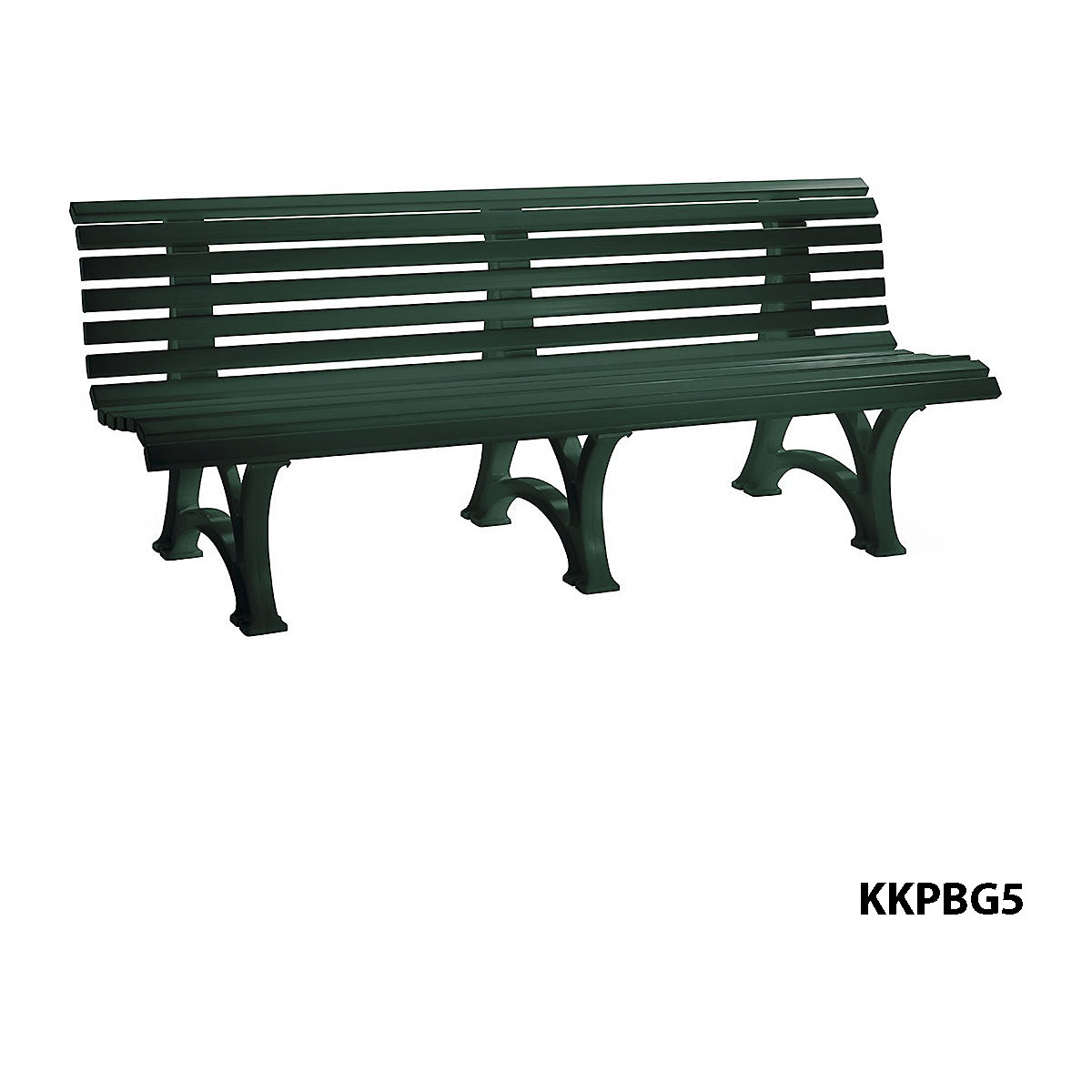 Plastic Park Bench Green (Product illustration 7)-6