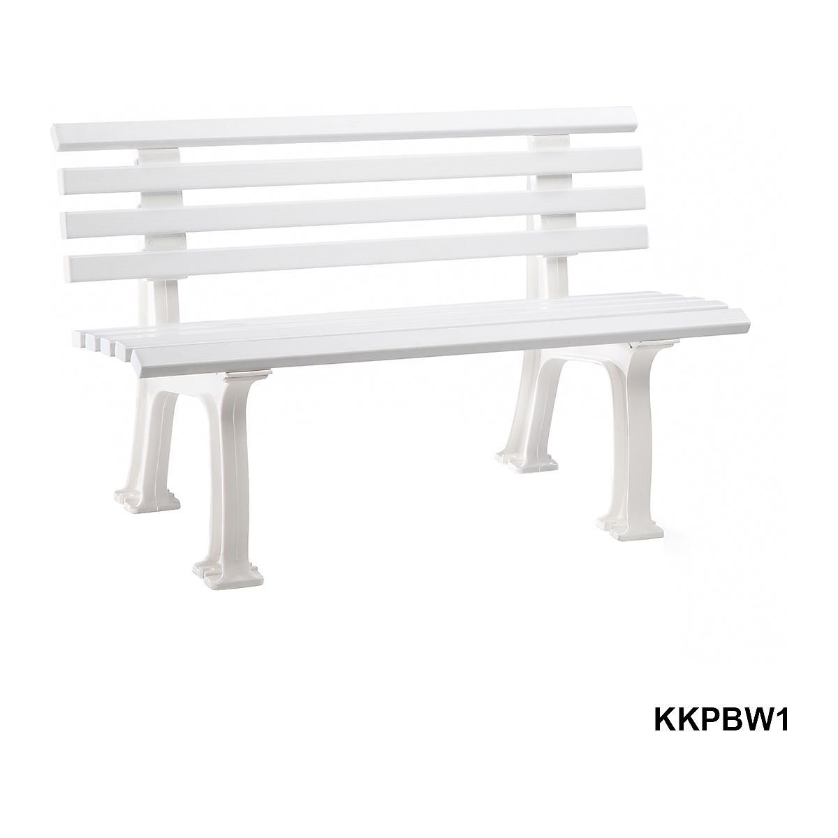 Plastic Park Bench White (Product illustration 3)-2
