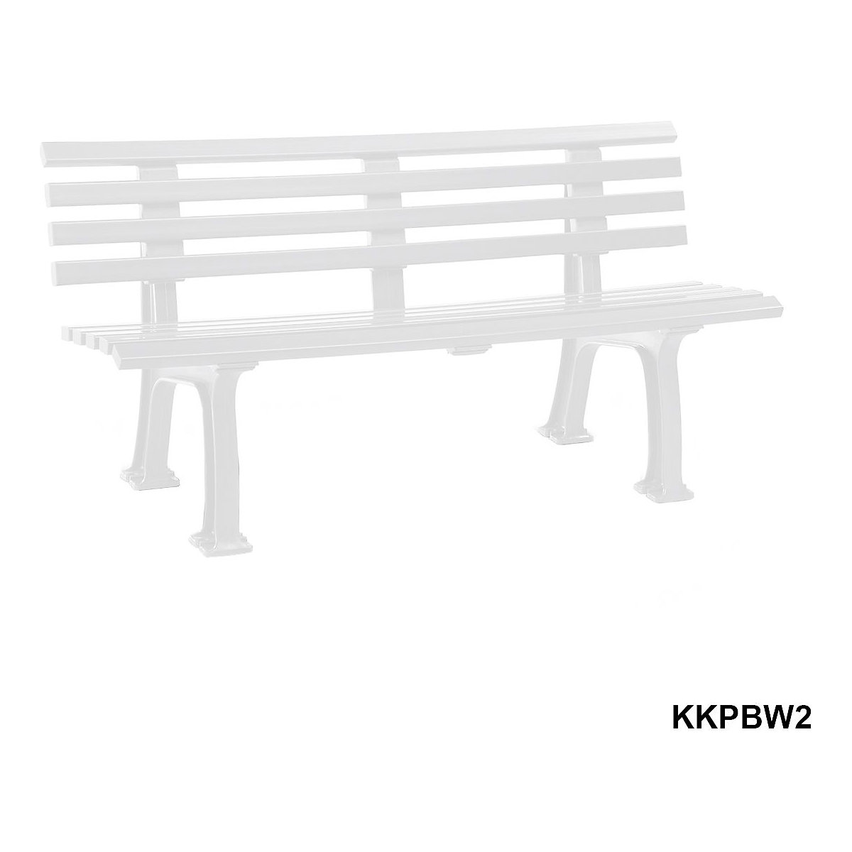 Plastic Park Bench White (Product illustration 4)-3