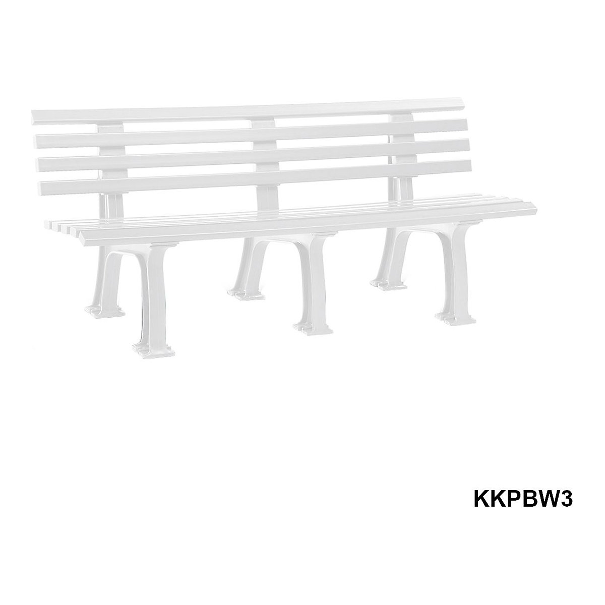 Plastic Park Bench White (Product illustration 5)-4