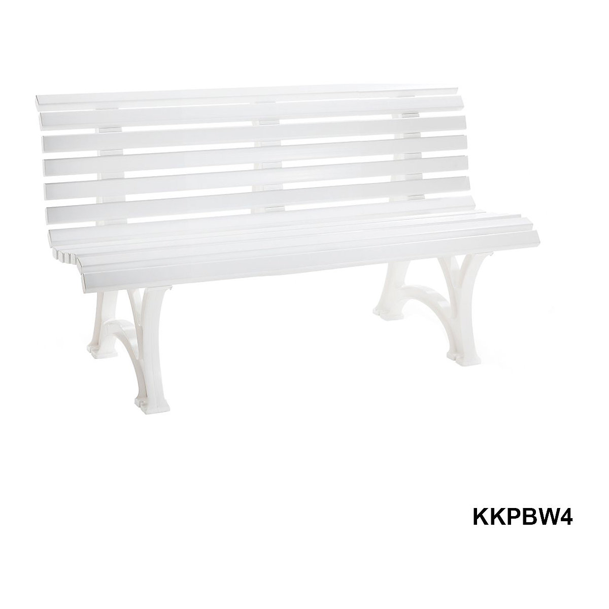 Plastic Park Bench White (Product illustration 6)-5