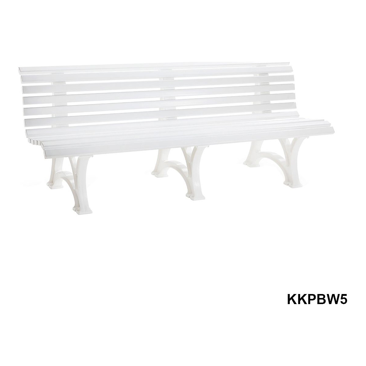 Plastic Park Bench White (Product illustration 7)-6