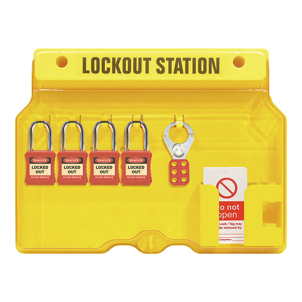 Advanced Lockout Stations | Complete Kit or Empty Board, Advanced Lockout Stations | Complete Kit or Empty Board, Advanced Lockout Station | 406 x 315 x 65mm | Filled | Small | Yellow-3