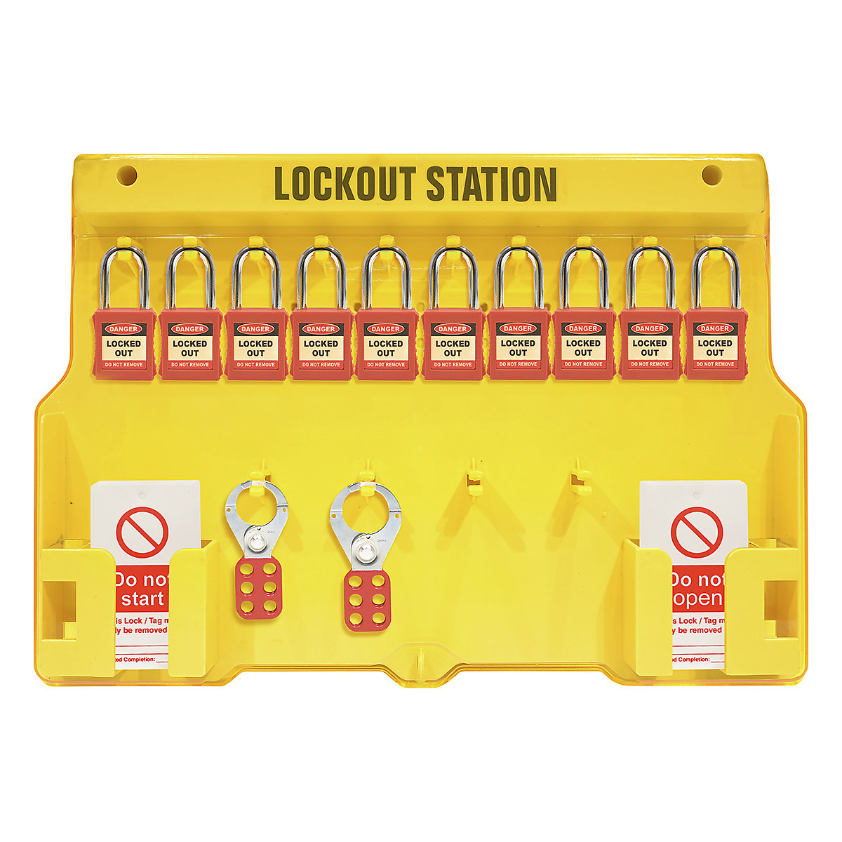 Advanced Lockout Stations | Complete Kit or Empty Board, Advanced Lockout Stations | Complete Kit or Empty Board, Advanced Lockout Station | 558 x 393 x 65mm | Filled | Large | Yellow-2