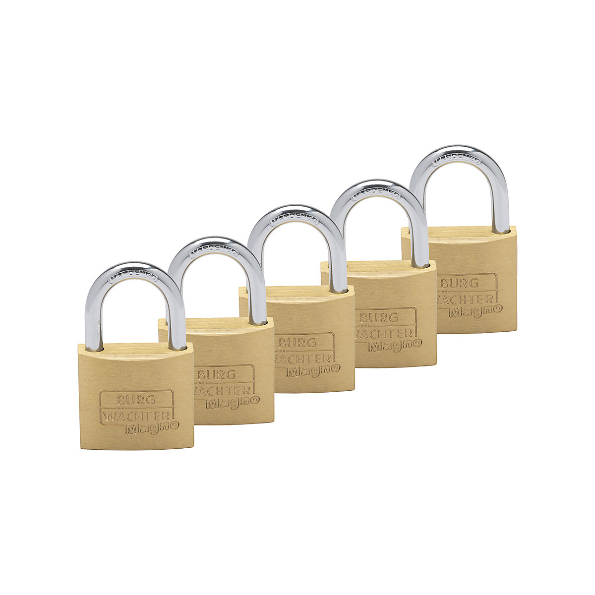 BURG-WACHTER Solid Brass Padlocks, BURG-WACHTER Solid Brass Padlocks, BURG-WACHTER Solid Brass Padlock | 50w mm | Keyed Alike | Pack of 5-2