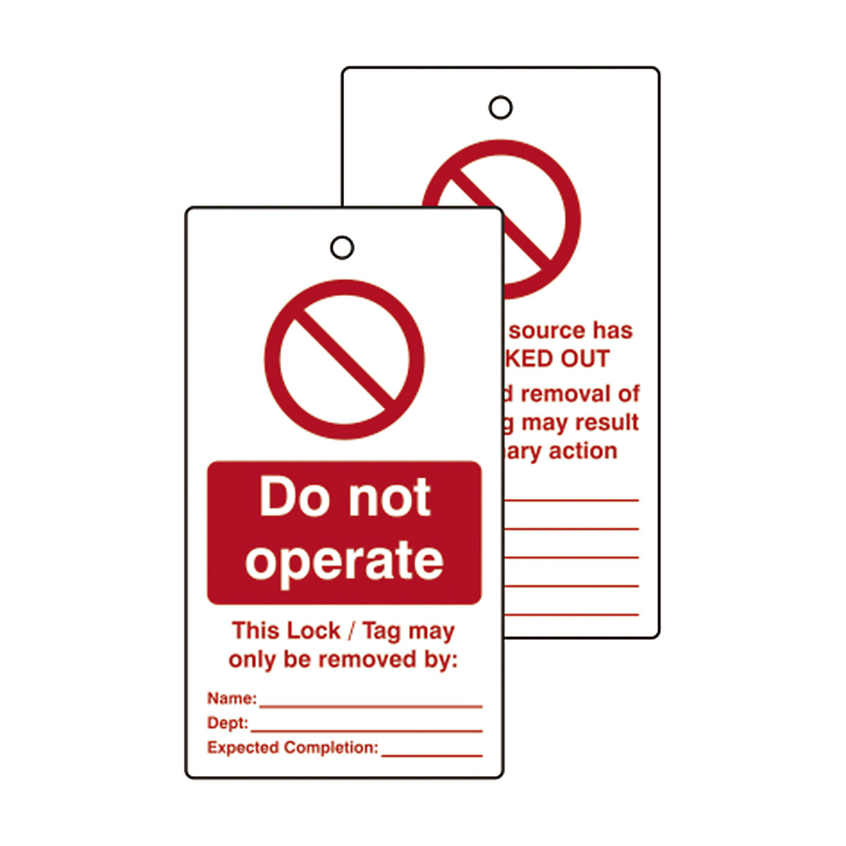 Double Sided Lockout Tags