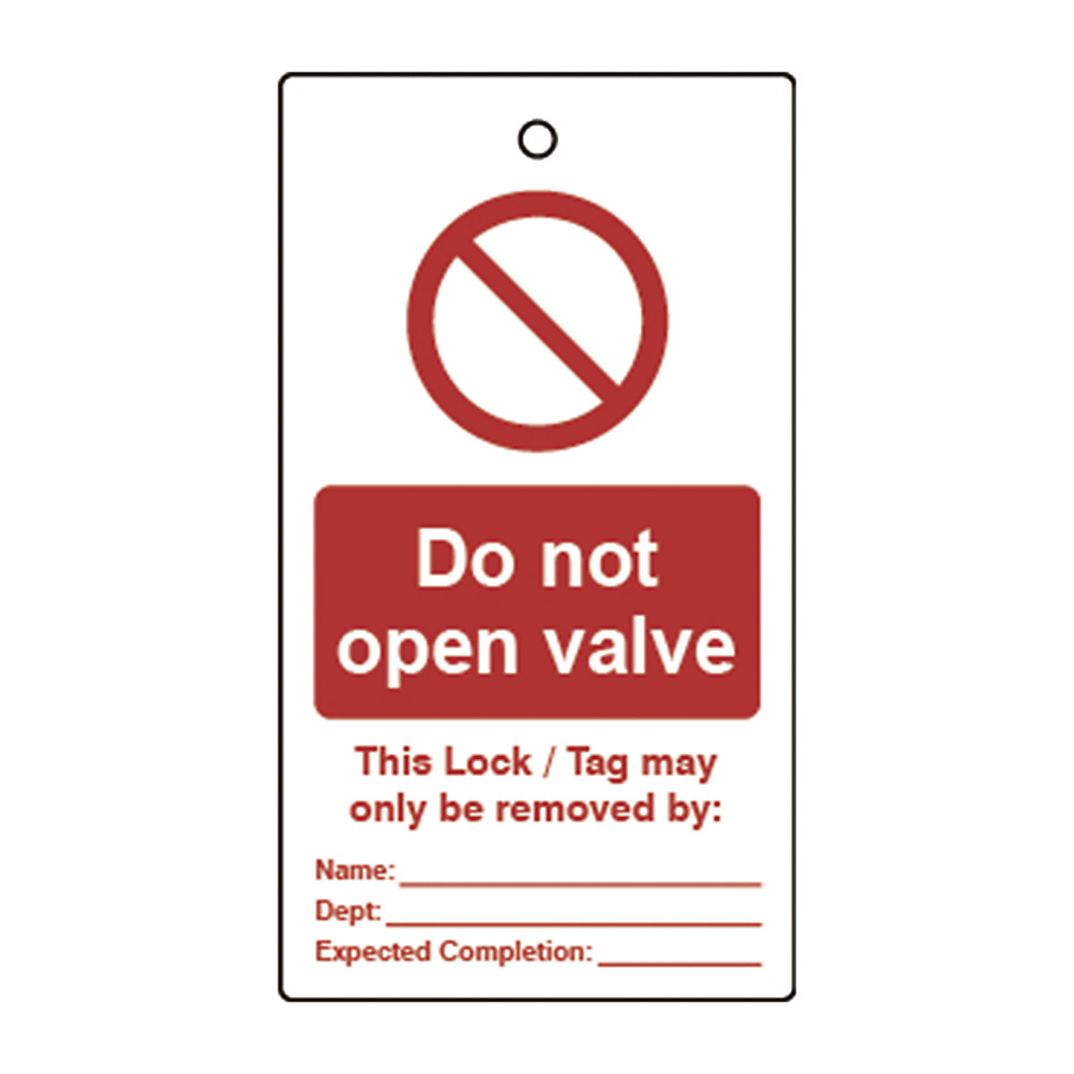 Double Sided Lockout Tags, Double Sided Lockout Tags, Do Not Switch On' Lockout Tag | Red/White | Double Sided | Pack Of 10-9