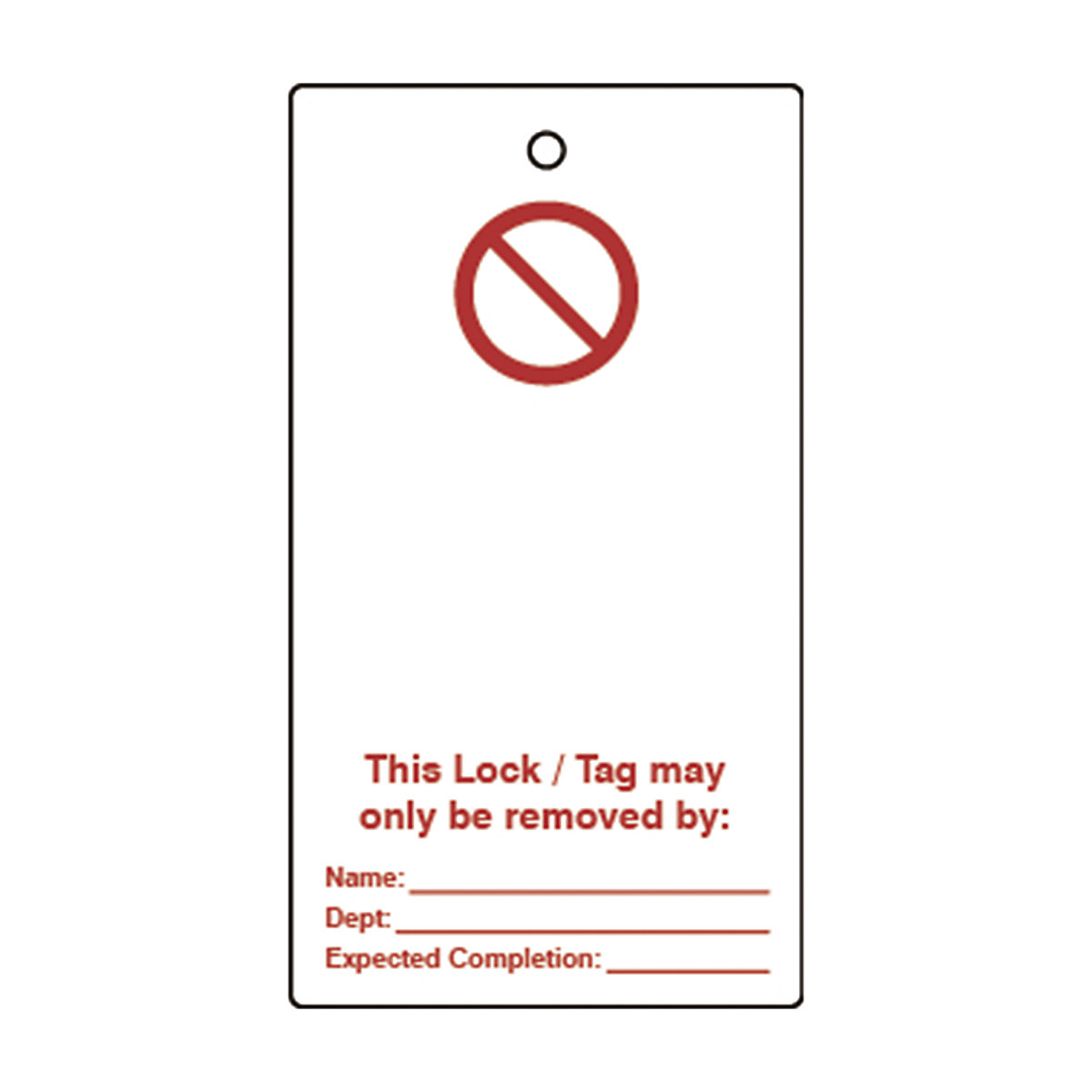 Double Sided Lockout Tags, Double Sided Lockout Tags, Blank' Lockout Tag | Red/White | Double Sided | Pack Of 10-12
