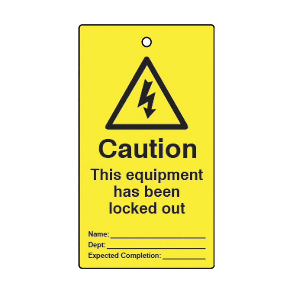 Double Sided Lockout Tags, Double Sided Lockout Tags, Caution This Equipment Has Been Locked Out' Lockout Tag | Yellow/Black | Double Sided | Pack Of 10-13