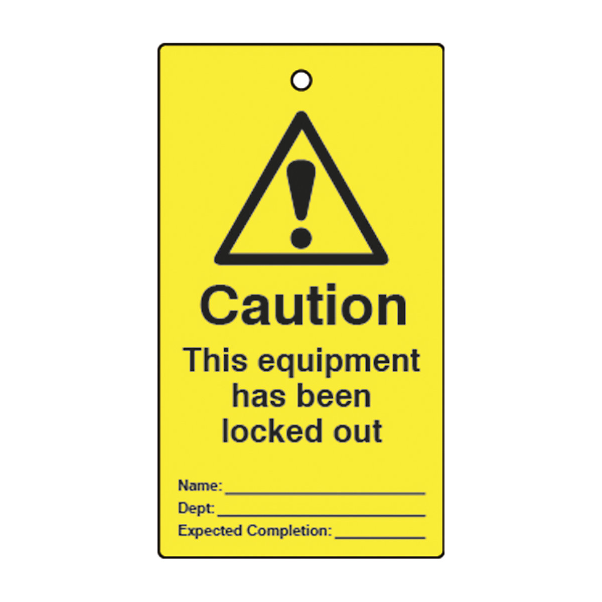 Double Sided Lockout Tags, Double Sided Lockout Tags, Caution This Equipment Has Been Locked Out' Lockout Tag | Yellow/Black | Double Sided | Pack Of 10-14