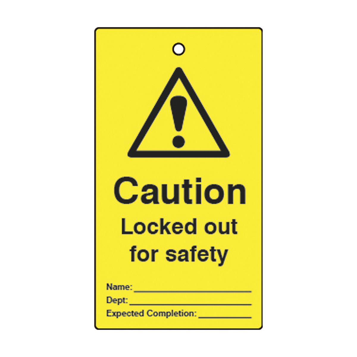 Double Sided Lockout Tags, Double Sided Lockout Tags, Caution Locked Out For Safety' Lockout Tag | Yellow/Black | Double Sided | Pack Of 10-15